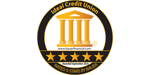 Ideal Credit Union rated 5-Stars by Bauer Awarded September 2024