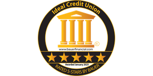 Ideal Credit Union rated 5-Stars by Bauer Awarded January 2025