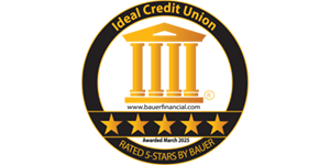 Ideal Credit Union rated 5-Stars by Bauer Awarded January 2025