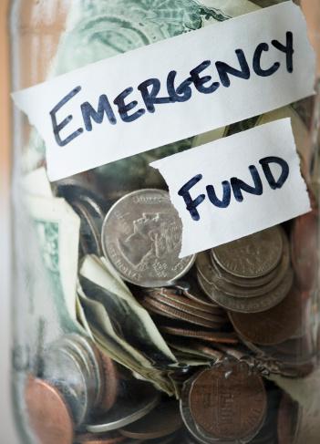 Emergency fund cash in jar
